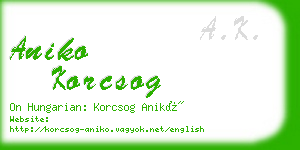 aniko korcsog business card